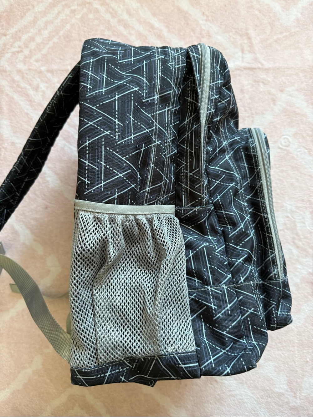 LL Bean Large Geometric Black Backpack Deluxe Book Pack 37L - Picture 11 of 14